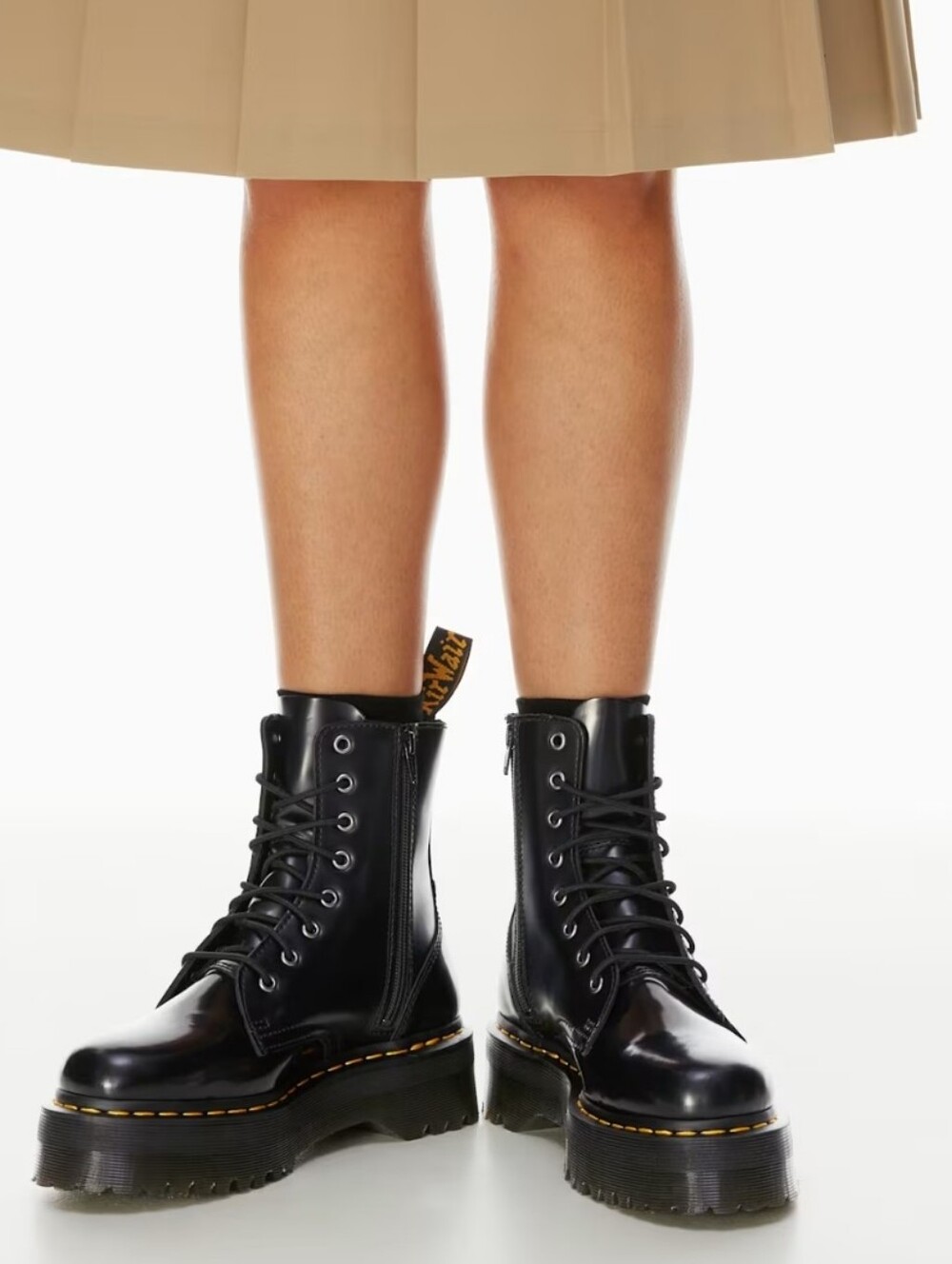 Dr Martens Jadon Platform Leather Boot Sz  5 Black Smooth
